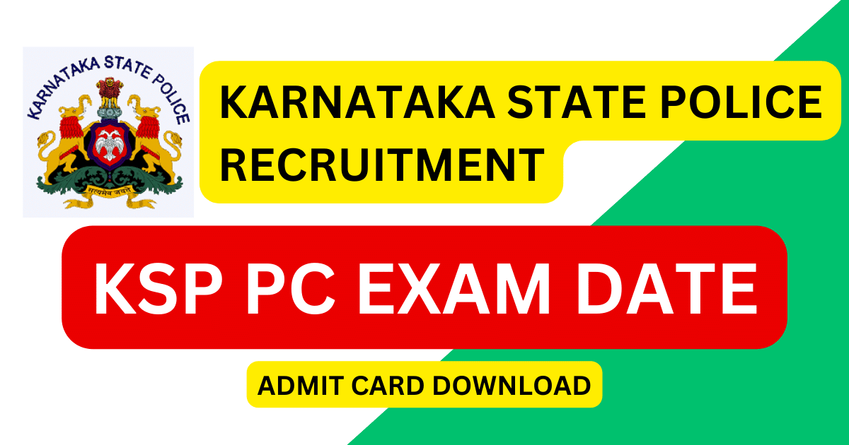 Ksp Pc Admit Card Exam Date 2023 Karnataka State Police Constable Exam
